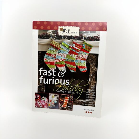 Fast Furious Holiday Quilting Pattern Book Gudrun Erla Sewing Christmas Stocking - Picture 1 of 7